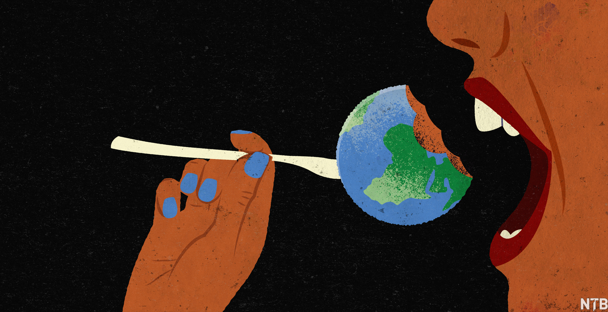 Munn spiser jordklode på gaffel. Opphaver: Fotograf Jens Magnusson. Rettighetshaver: Ikon Images, Leverandør NTB Kilde: https://bilder.ntb.no/r/preview/editorial/RZWl8ILqac4