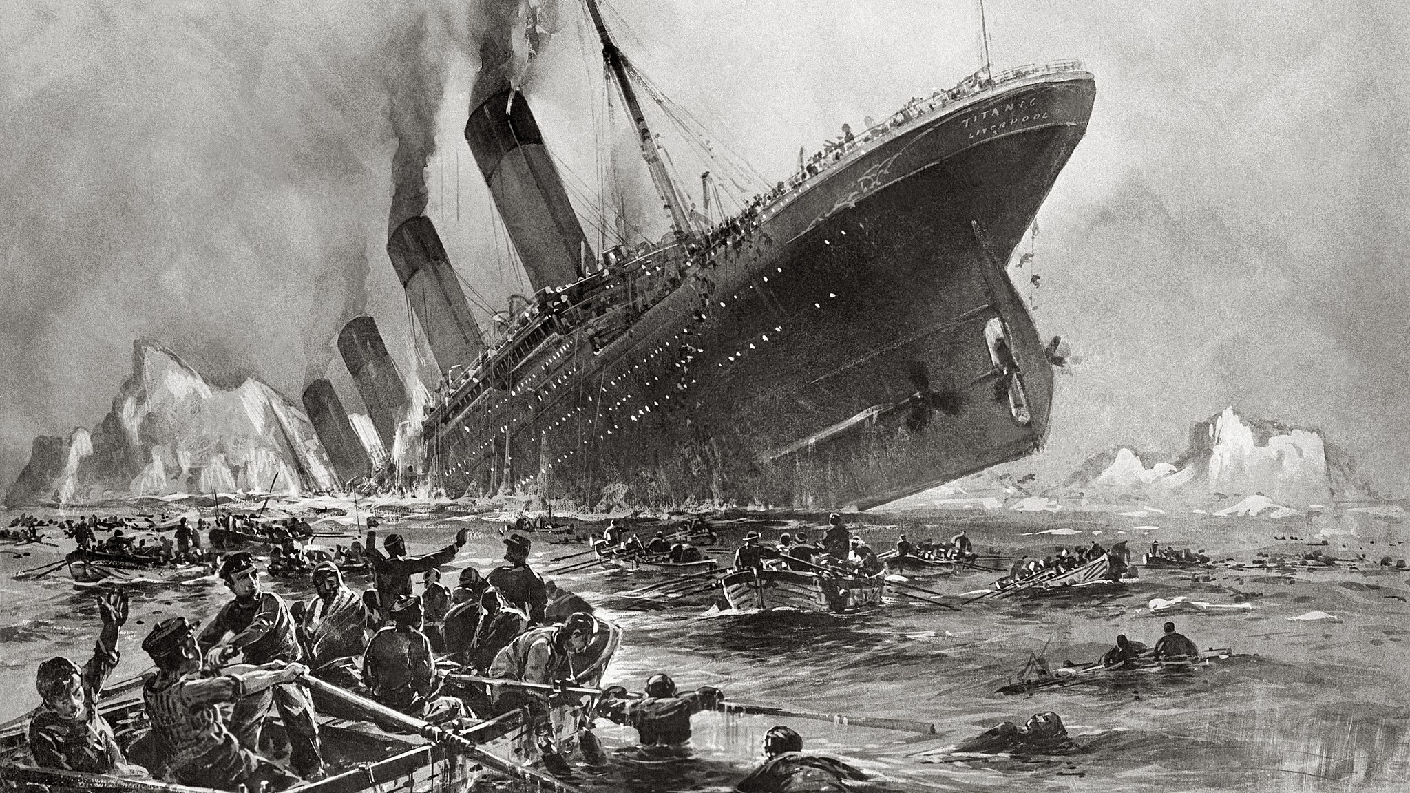 Titanic Sinking, by Willy Stöwer (1912)