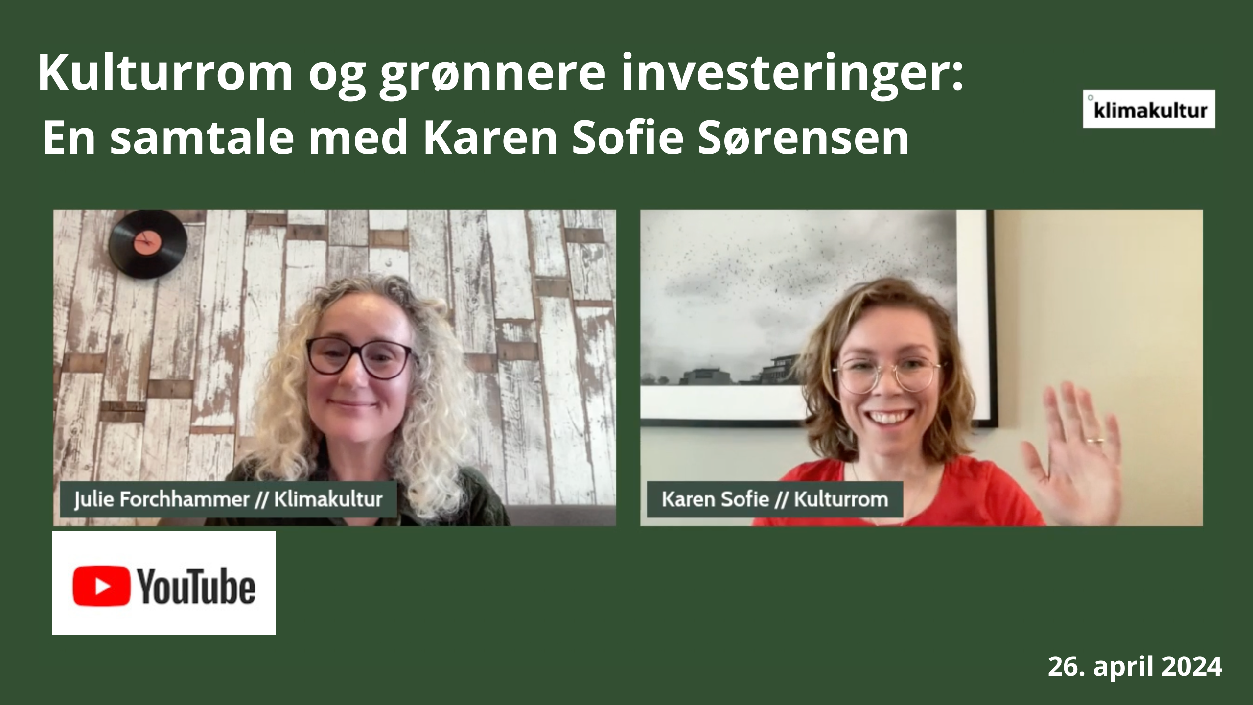 Kulturrom og Grønnere Investeringer opptak